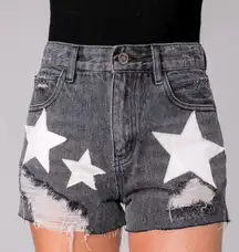 Star Patch Denim Shorts