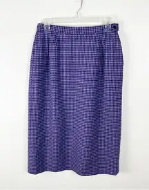 PENDLETON 100% Virgin Wool Purple Houndstooth Plaid Pockets Lined Skirt, Size 8