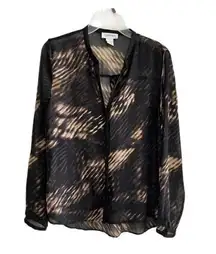 Carmen Marc Valvo sheer button up