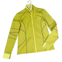 Y2K ATHLETA Lime Green Fleece Lined Sweatshirt Jacket
