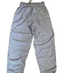 American Eagle Drawstring Pants Blue White Pinstripe Small