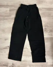 black colored wide flare cotton sweatpants in XS