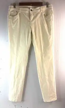 Garnet Hill 10P Cream Straight Leg Velvet Low Pile Velour Pants - Petite