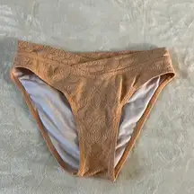 Pink Lily Textured Tan Bikini Bottom