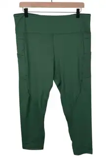Zyia Active Light and Tight Crop Leggings Women's Plus Size 20 Pine Green