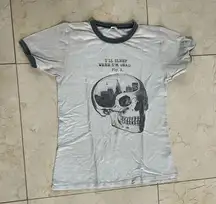 Brandy Melville John Galt  Skull I’ll Sleep When I’m Dead Tee Sz OS