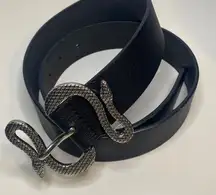 Express black snake buckle belt size small