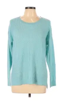 Van Heusen Knit Sweater Size Medium Knit Textured Blue Long Sleeve Crew Neck
