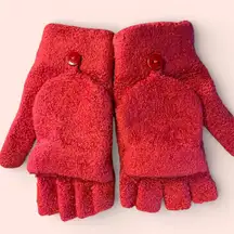Steve Madden Cozy Red Mittens Fingerless Gloves