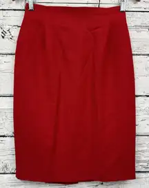 Paul Stanley 100% Wool Pencil Skirt Vintage Red [Size 8]‎ Made in USA