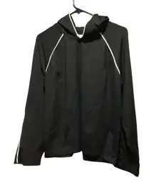 Style&co sport Black Sport Hooded Jacket White‎ Trim Athletic Activewear XL