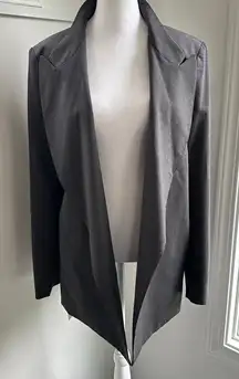 MM. LaFleur NWT Oliver Gray Melange Large Wool Angled Open Front Blazer Women's