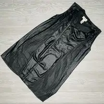 Diesel black mesh tank top shirt Size x small zipper front detail cowl neck