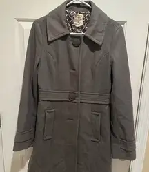 Tulle Anthropologie Wool Blend Pea Coat Lined Women's Gray Medium