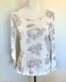 NWOT Bar III Semi-Sheer Floral Hi-Lo Sweater