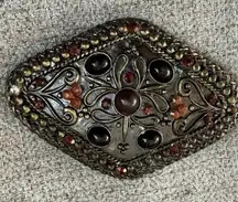 VINTAGE Diamond Shaped Belt Buckle with Stones