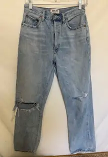 Agolde Riley High Rise‎ Button Fly Straight Crop Size 28