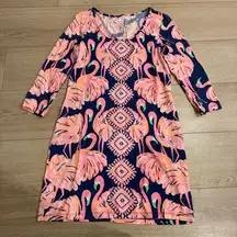 Lilly Pulitzer Women’s Beacon Dress Pima Gimme Some Leg Flamingo Shift Size S