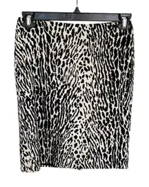 Talbots Petites Animal Print Pencil Skirt Size 4 Knee Length Multicolor