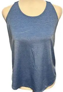 Nike  Dri Fit Tank Top Womens Size M Cross Back Just Do It Loose Fit Blue