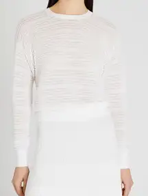 Club‎ Monaco White & Sheer Crew Neck Sweater XL