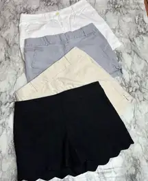 Loft size 6 Bundle Lot 4 pairs of shorts white khaki black purple summer casual
