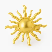 Bold Gold Sun Statement Ring – Adjustable Sunburst Jewelry for Women