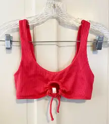 EXPRESS NWOT  trendy cut out red strappy bikini top