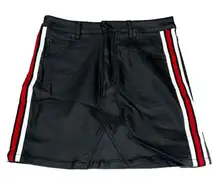 Signature 8 Black Mini Skirt Red and White Stripes Small