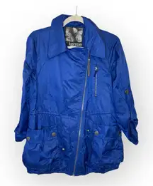 Kensie Blue Utility Rain Jacket Lightweight Water Resistant Utility Classic M