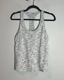 grey and white space dye tank top