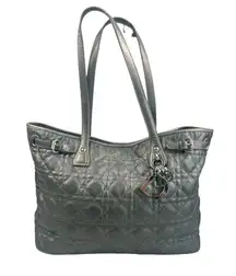 Christian Dior Vintage Cannage Quilted Leather Tote Bag with Charms