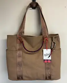 NWT Woolrich x Target Large Canvas Tote With Carabiner Khaki Brown