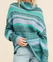 Free People Candy Stripe Waterfall Women's Wool and Alpaca Blend Sweater‎ Small
