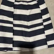Ann Taylor Loft Navy Blue White Stripe A-line Short Skirt Women's Petites 6P New