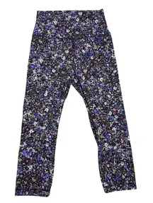 Lululemon Align High Rise Crop Leggings Black Floral Burst Athletic Pants Size 6