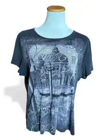 Womens Blue Canyon Plus Studded Venice Italy Graphic Tee Shirt - Sz 2X
