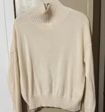 Free People Cream 100% Cashmere Cowl Neck Sweater Size Small