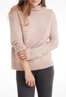 Madewell‎ Women’s Belmont Mock Neck In Donegal Blush Sweater Size L