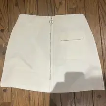 White Zipper Pocket Mini Skirt