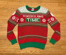 Xmas Time/Wine Sweater - Red and Green