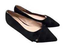 Journee Collection Flats Size 6 Black Pointed‎ Toe Slip On Winslo Lightweight