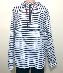 Old Navy striped hooded jacket lightweight rain woman size XL