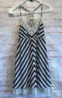 Anthropology Silence Noise Dress Womens Small White Black Striped Sundress