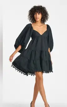 Sachin & Babi Women Black Sweetheart 3/4 Peasant Sleeve Mini Dress Size XL NWT