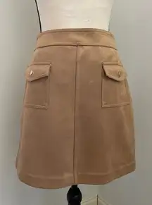 Philosophy Tan Suede A Line Mini Skirt Size 10 Retro Western Chore Soft Girl Med