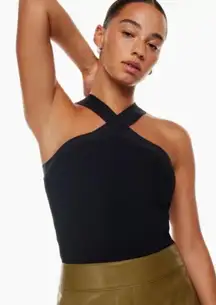 Aritizia Black Babton Cross-neck Top