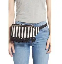 NWT Stripe Tassel Belt Bag