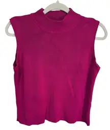 Preston & York Pink‎ Knit Mock Neck Sleeveless Top Size Petite Large