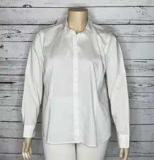Van Heusen NWT Size XXL White & Black Polka Dot Long Sleeve Button Down Shirt